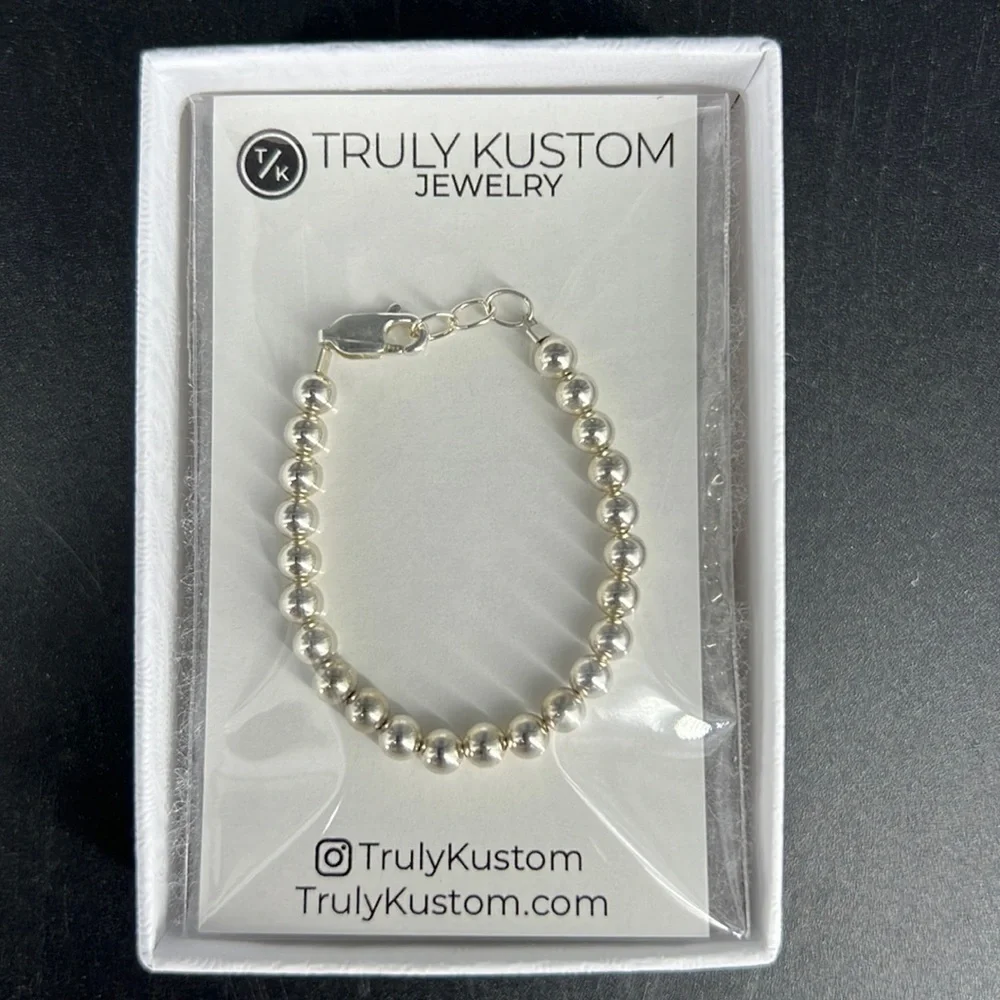 Silver Beaded Baby Bracelet